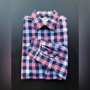 Express Gingham Button-Down – Pink & Navy Check – Gently Used